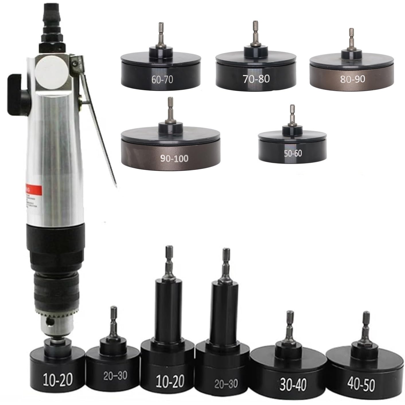 FHRKA Pneumatic Bottle Capping Machine, Handheld Bottle Cap Screw Sealer with 11 Capping, 2600RPM Speed Screwing Capping Tools