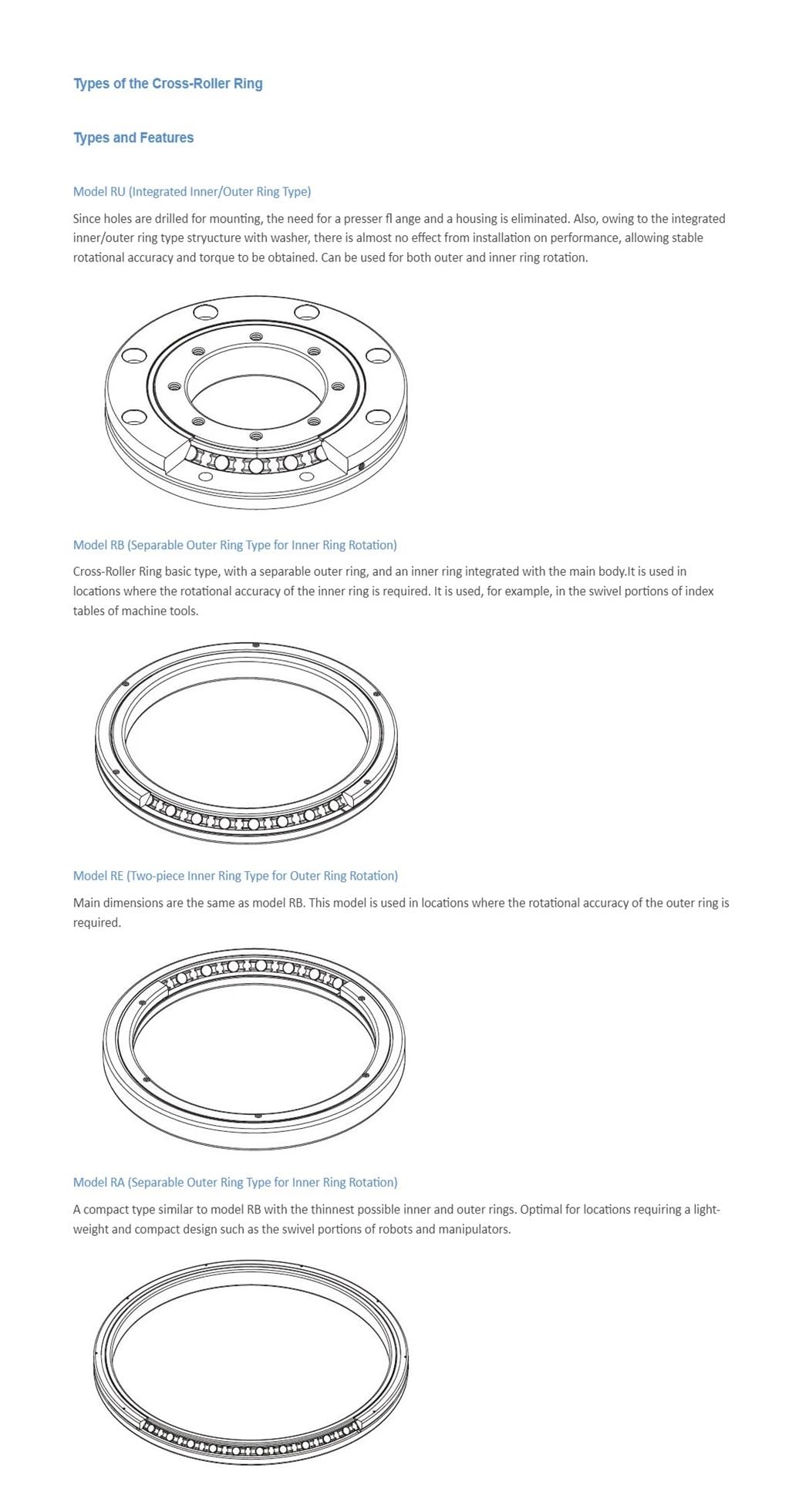 Roulements à Rouleaux croisés RA10008