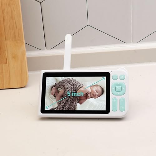 Miniatura 4 de GardePro Monitor de video para bebés con alcance de 3000 pies, pantalla de 5 pulgadas, cámara FHD de 1080p, audio de 2 vías, sin WiFi, visión