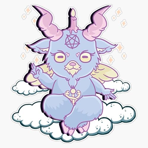 Cute Anime Kawaii Baphomet Pastel Goth Emo Pun Sticker Bumper Sticker Vinyl Decal 5"