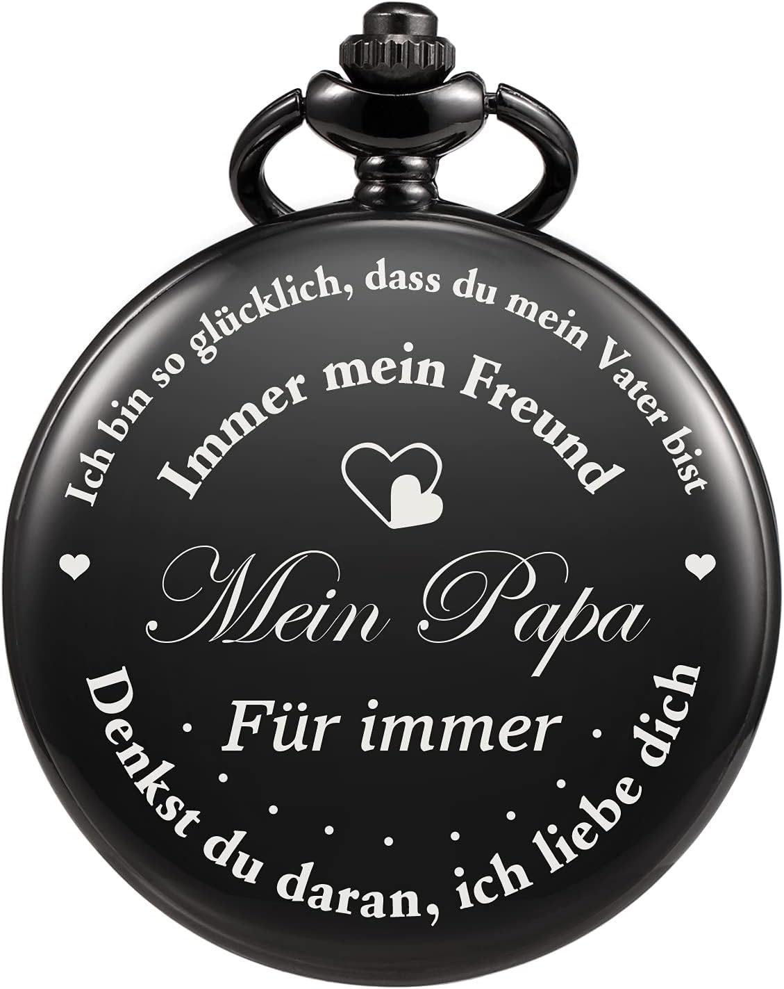 Taschenuhr Für Männer Gravierbar - Vintage Design Mit Kette Geschenk