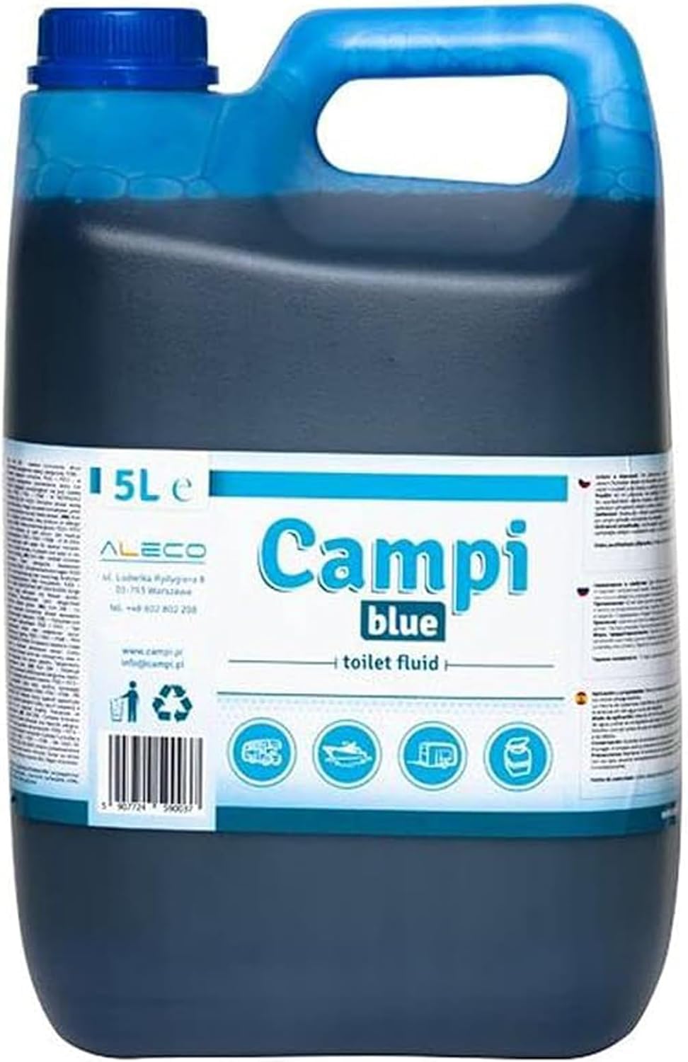 CAMPI Blue 5L - Sanitärflüssigkeit & Toilettenzusatz für Campingtoilette – Camping WC Chemie für Toilette – für Abwassertank Wohnwagen & Wohnmobil