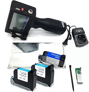 Handheld Printer, Inkjet Printer 12.7mm Fast Drying 4.3 Inch Touch Screen QR Code/Label Printer Inkjet USB Handheld Inkjet Printer for Handheld Inkjet Printer Coding Machine ( Color : 1 printer 3 Ink