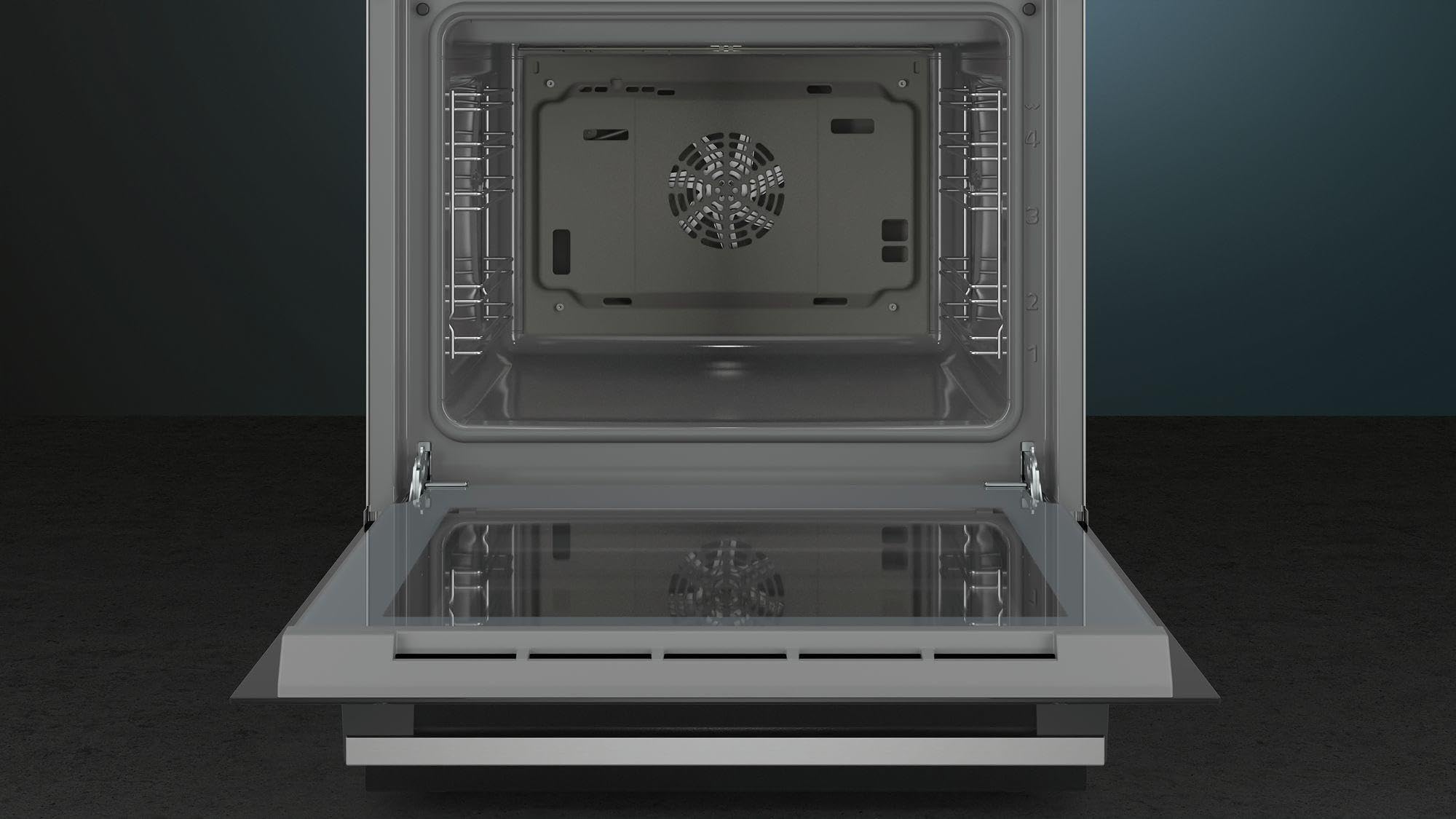 Siemens HK9S5A240, iQ500 Cuisinière électrique autonome avec plaque de cuisson vitrocéramique, 60 cm, chauffage rapide, aide à l'auto-nettoyage, 3D Air chaud, CookControl 10 programmes automatiques