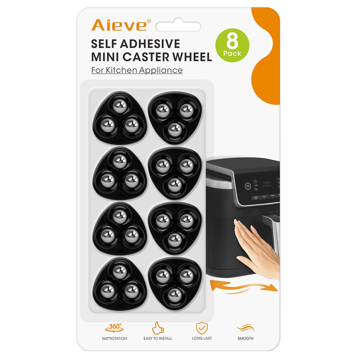 Aieve Appliance Rollers, 8 pcs Appliance Slider for Kitchen Countertop