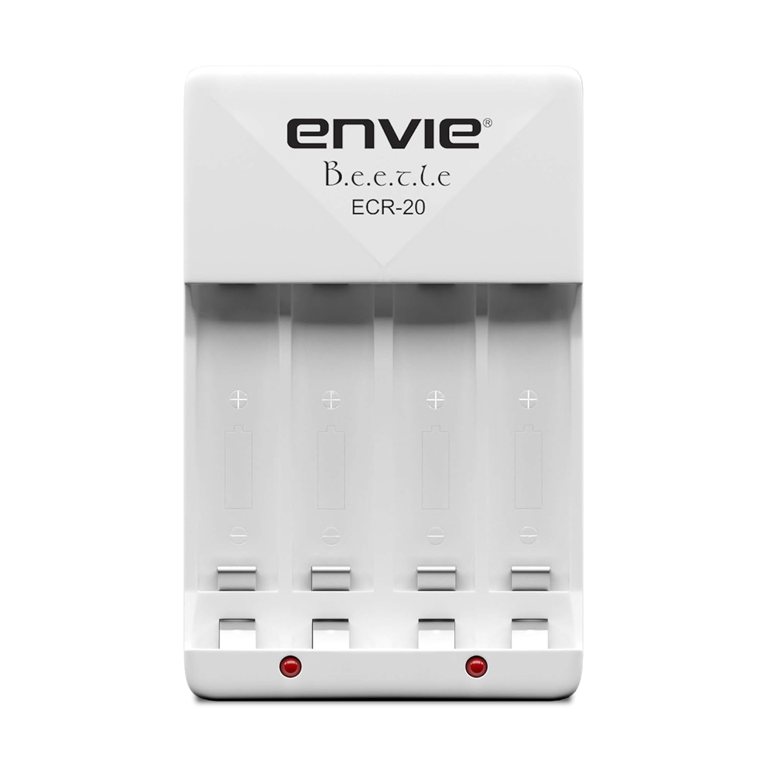ENVIE® (ECR-20) Beetle Wall Charger for AA & AAA (Ni-MH/Ni-CD) Rechargeable Batteries with LED Indicators, Charge 2 or 4 Batteries at a Time