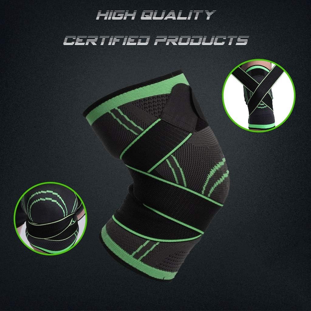 A Pair Sports Kneepad Men Pressurized Elastic Knee Pads Support Fitness Gear Basketball Volleyball Brace Protector