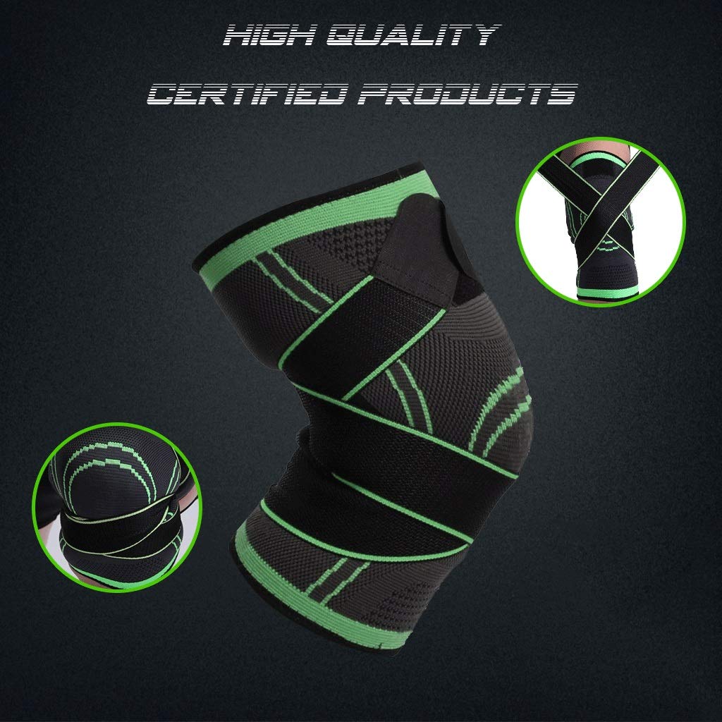 A Pair Sports Kneepad Men Pressurized Elastic Knee Pads Support Fitness Gear Basketball Volleyball Brace Protector
