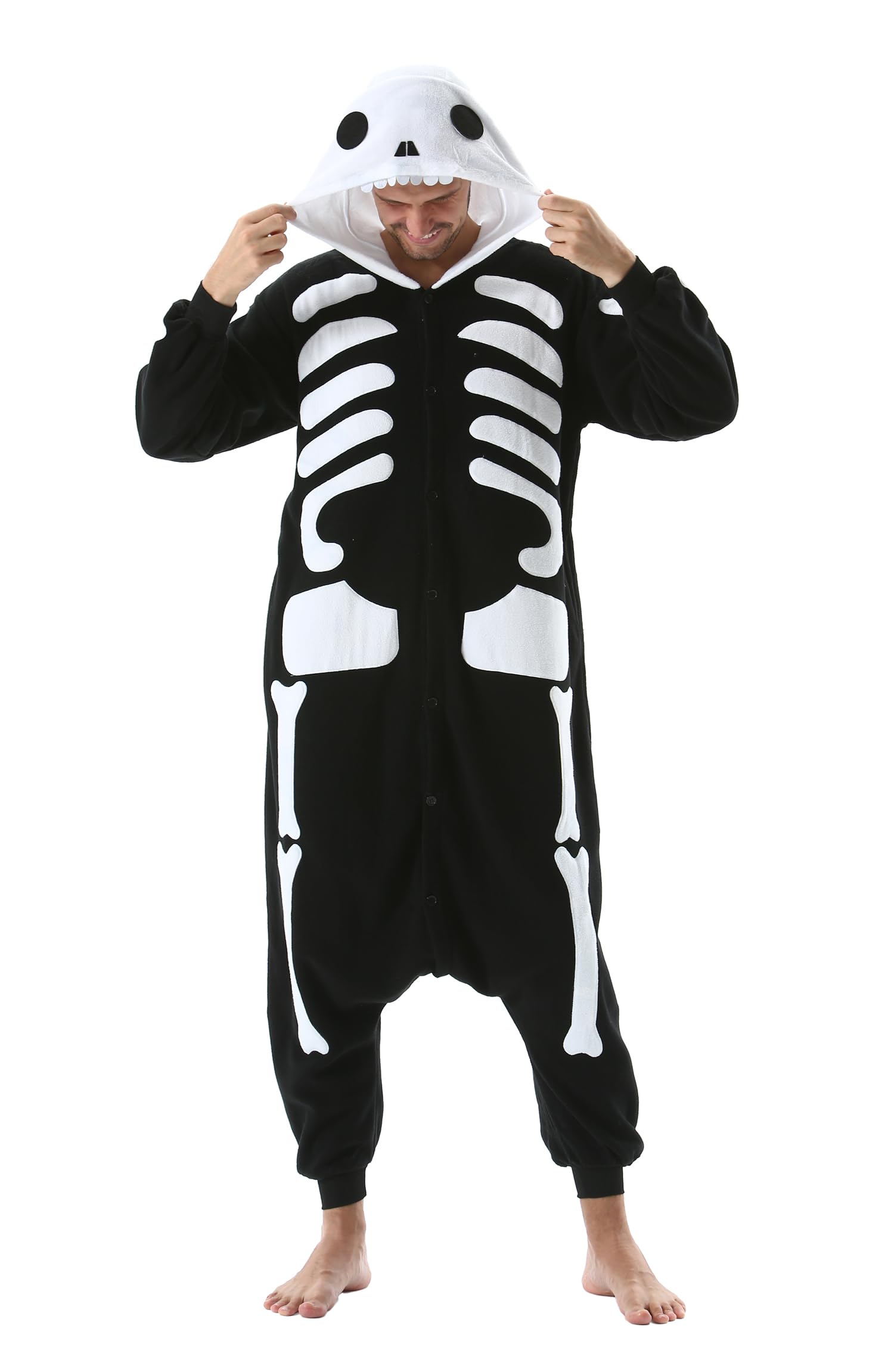 SimZoo Adulto Disfraz Pijama Unisex Pijama Kigurumi Onesie para Carnaval Halloween Cosplay Ropa de Dormir Traje de Disfraz para Navidad Festival Mujer y Hombre — view 9