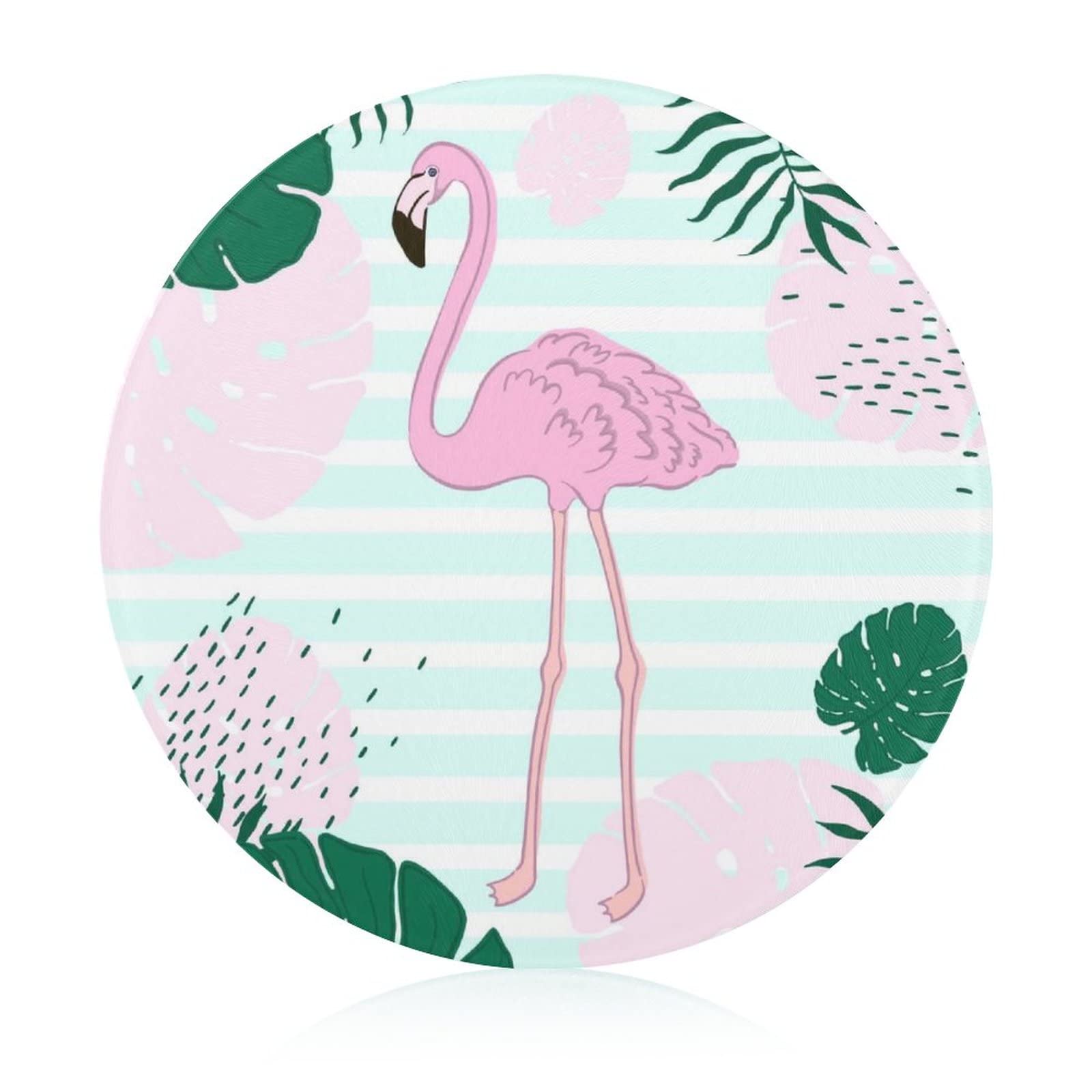 Planche à découper en verre de cuisine 20 cm flamant rose dessous de plat résistant