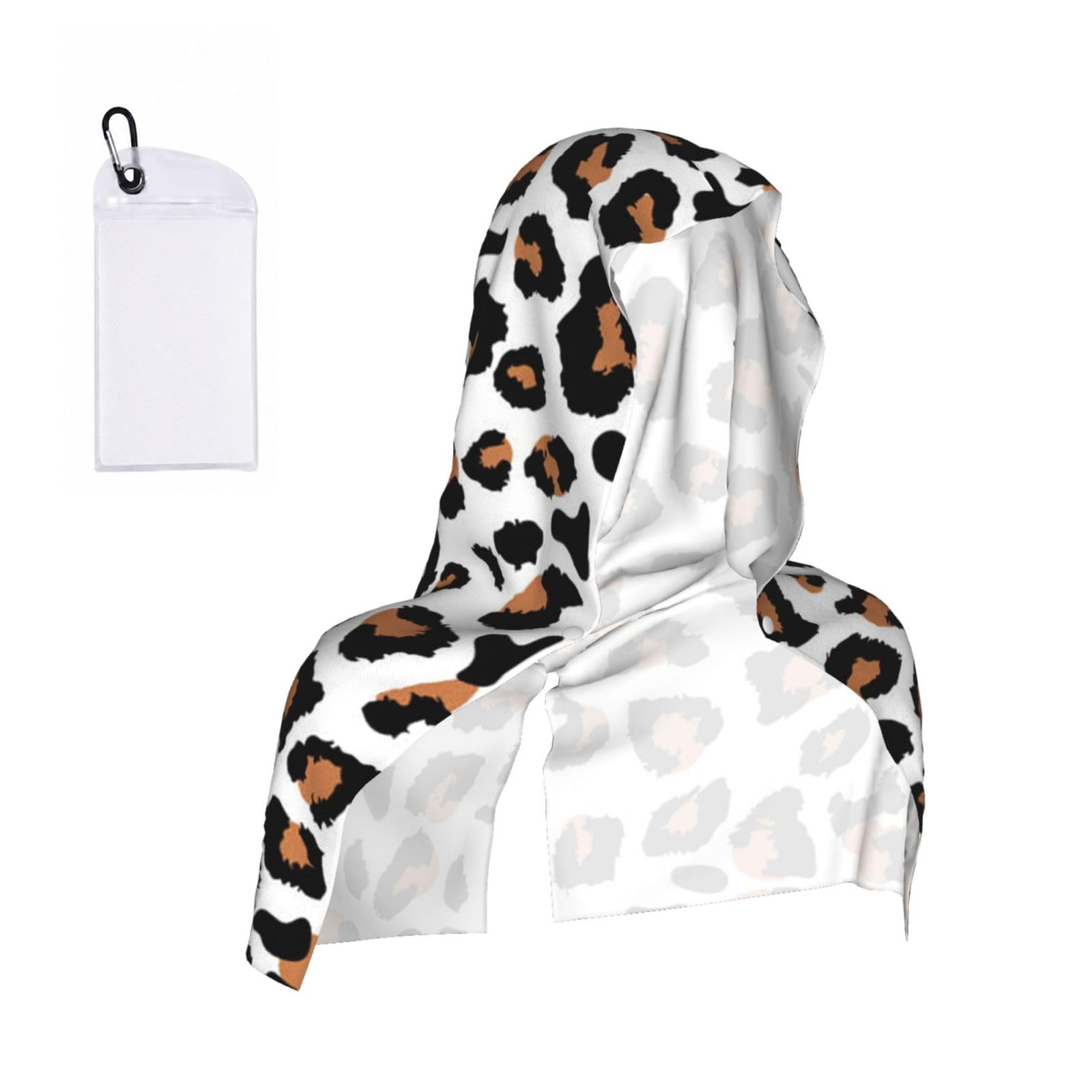 ESNAIUVCD Leopard Print Multifunctional Cooling Hoodie Bandana Portable Sweat Absorbing Design For Beach Workouts Exercise Heat Relief Accessories