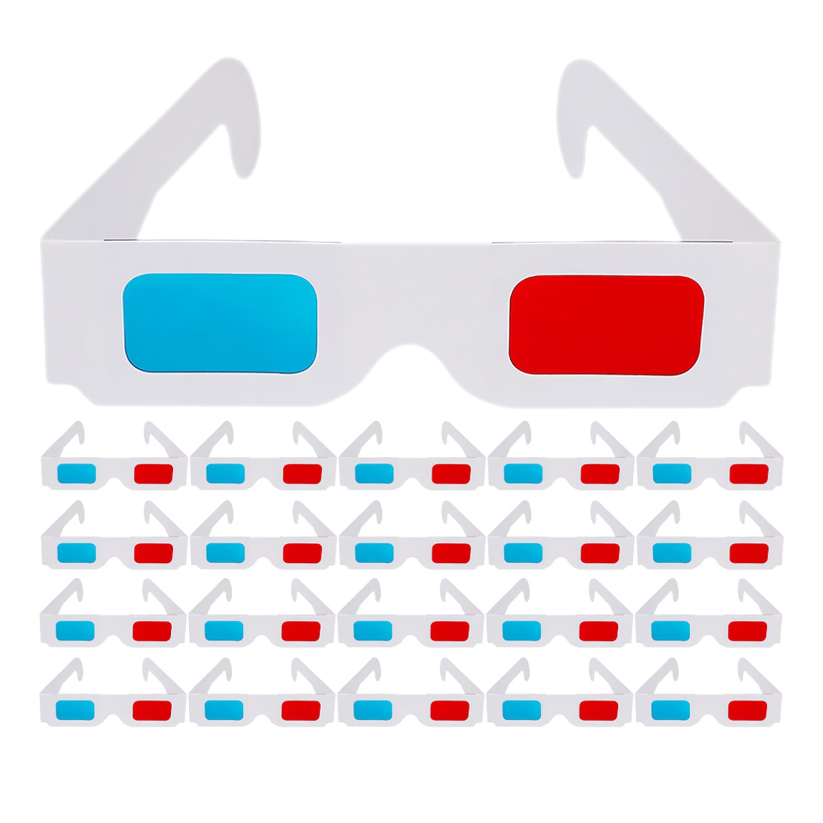 POPETPOP 200pezzi Occhiali Anaglifici in Cartone Rosso e Blu Occhiali da Sole per Film in Carta Anaglifica per Cinema e Eventi