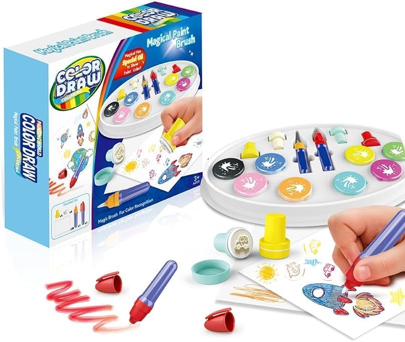Magic Light Brush,Mess Free Painting Station for Kids, Toddler Coloring, Gift for 3,4,5,6,7,8,9 Year olds (Magic Light Brush)