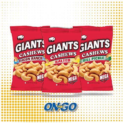 Giants Dill Pickle Flavored Cashews, ( 8 - 4 Oz. Bags ) #TOP2