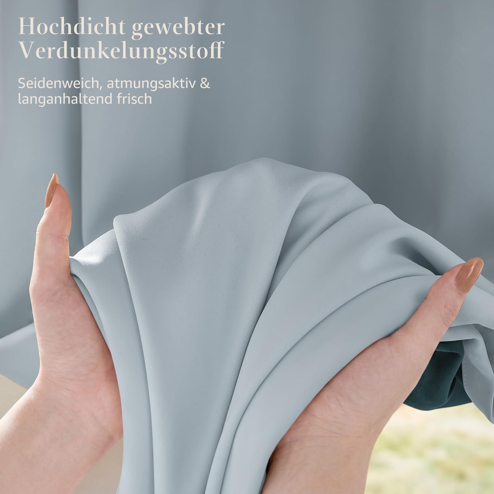 TOPICK Cortinas Cortas Opacas 140An x 200Al cm 2 Paneles Azul Claro | Cortinas Blackout Térmicas Aislantes Frío y Calor Grises con Ojales Modernas para Ventanas Salón Dormitorio Cocina