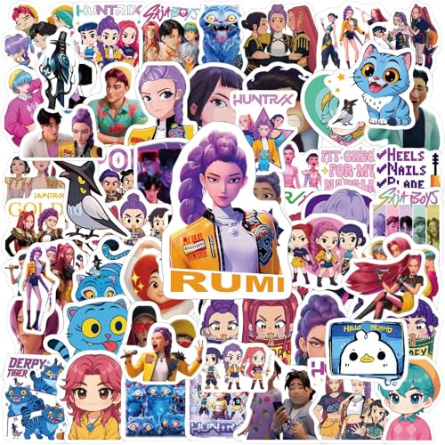 AOMAIGAD 69 Stück wasserdichte Anime Merch Stickers, Kpop Demo Hunter Aufkleber für Erwachsene, Auto, Laptop, Wasserflaschen, Skateboard,Aufkleber für Teenager, Niedliche (B1)