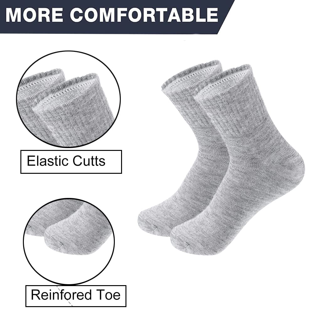 BOTRFMUNY 10 Pairs Toddler Mid Cut Kids Socks Baby Socks for Boys and Girls (as1, age, 2_years, 3_years, regular, Grey)