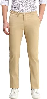 allen solly Men Beige Slim Fit Print Casual Trousers-picture-12
