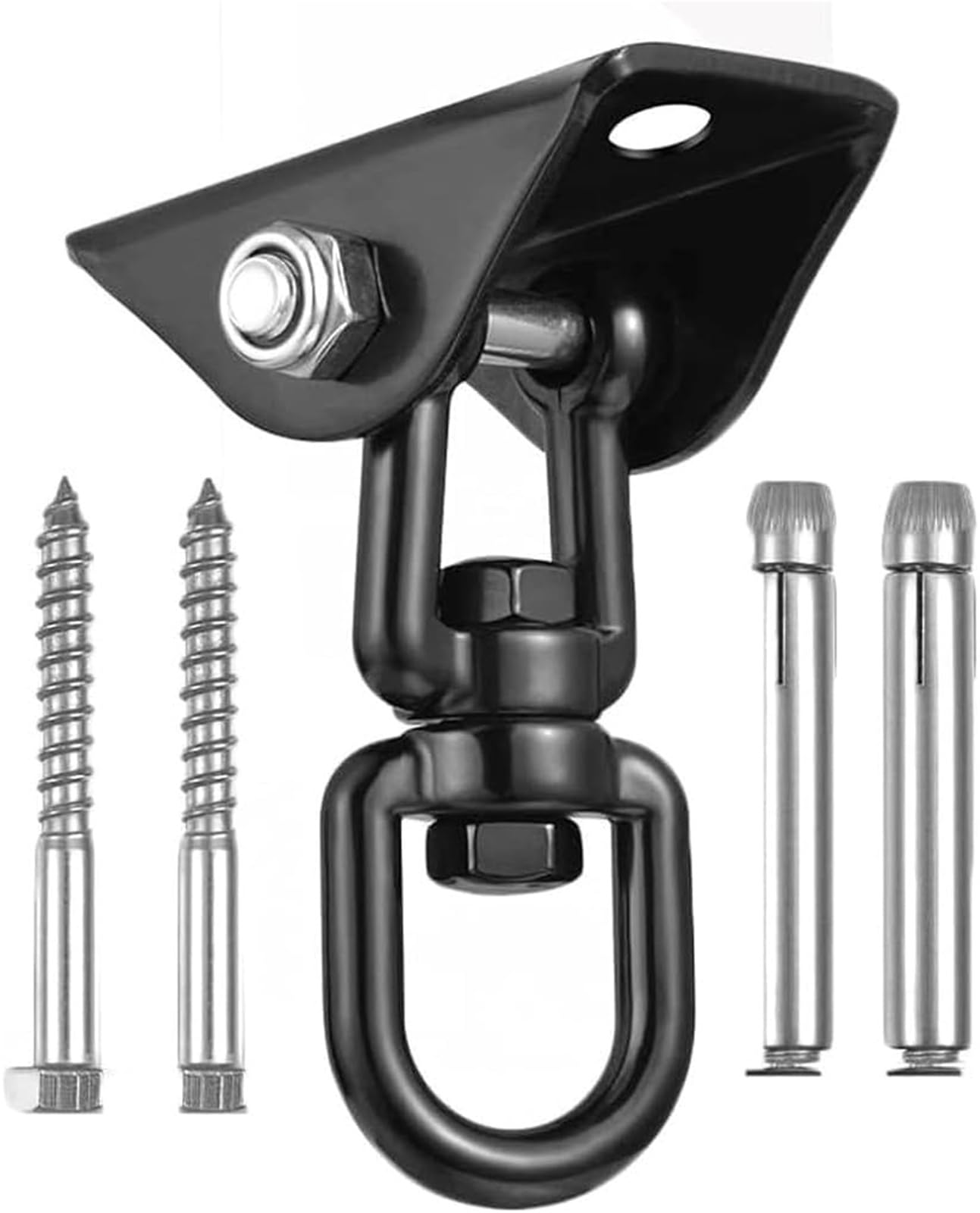 CNfhFRY Eye Hooks， 1set Black Chair Hardware 360° Rotate Hooks for Porch Patio