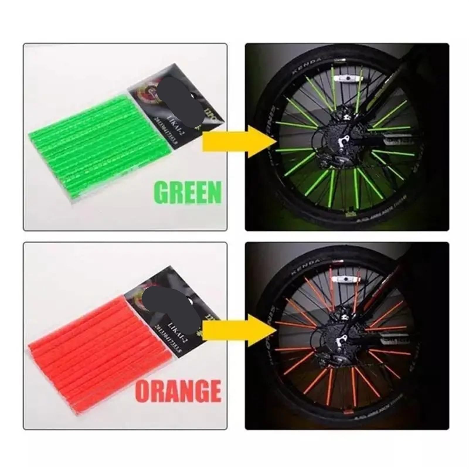 Fahrradlicht 12pc Fahrrad Felge Speichen Clip Nacht Sicherheit Warnung Licht Fahrrad Reflektierende Reflektor Streifen MTB Bike Radfahren Zubehör(Red)
