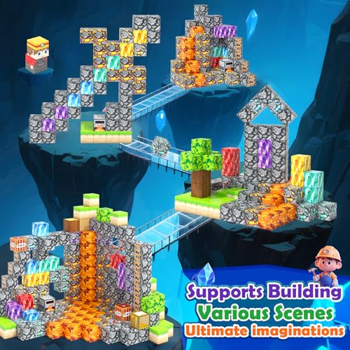 Image of Magnetic Blocks for Kids, Creative Magnetic Cube Building Toy for Ages 3-12