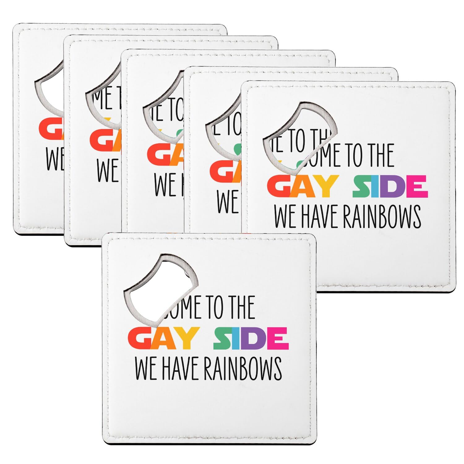 Sous verre décapsuleur Pride pour apéro festif - Set de table arc-en-ciel