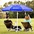 AMMSUN Portable Umbrella with Stand, 6.5ft Sun Shade Umbrella with Stand, Premium Lightweight Standing Umbrella for Sporting Games, Instant Sun Protection Patio Umbrella, Easy to Carry, Blue