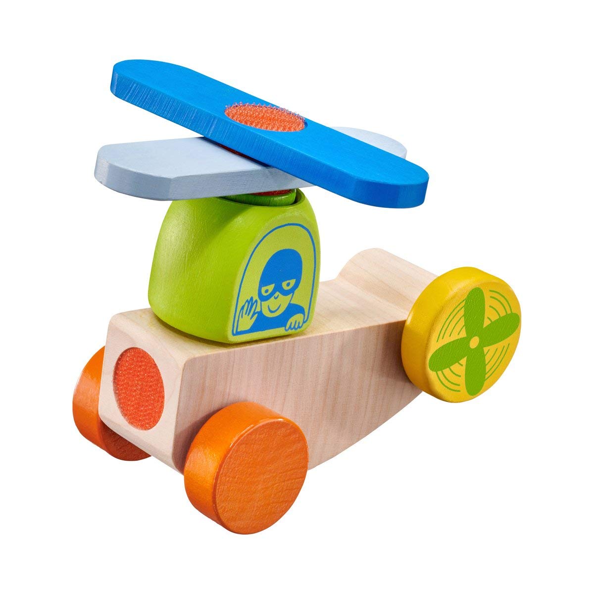Selecta 62079 Velcro Aviator Velcro Stacking Toy, 5 Pieces, Multi-Coloured
