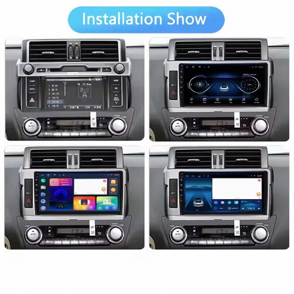 Radio de Voiture pour Toyota Land Cruiser Prado 150 2013-2017 Poste Radio Bluetooth Main Libre, Écran Tactile, Navigation GPS, Contrôle Vocal, Aux, Mirrorlink, FM, 8 Nuclear 6G+128G