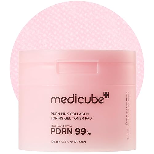 medicube Salmon DNA PDRN Pink Collagen Jelly Pad | Korean Gel Toner Pads with Niacinamide, Madecassoside, Retinol | Soothing, Radiance & Uneven Skin Tone | Korean Skin Care | 70Pads - Pdrn Jelly Gel Pads - 70 Count (Pack of 1)