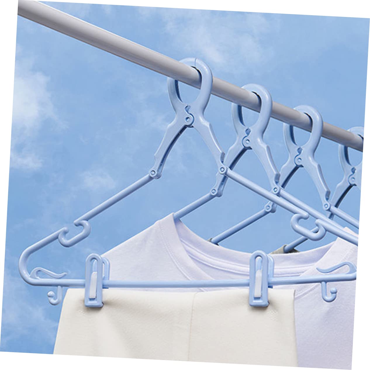 Happyyami 5pack Windproof Clothes Hangers Heavy Duty Plastic Hangers Clamp Design Multi-Function Home for Wardrobe