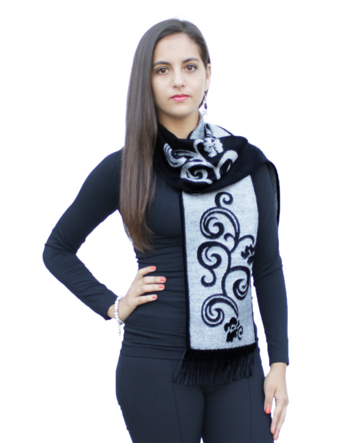 Superfine Reversible Woven Alpaca Wool Florian Scarf