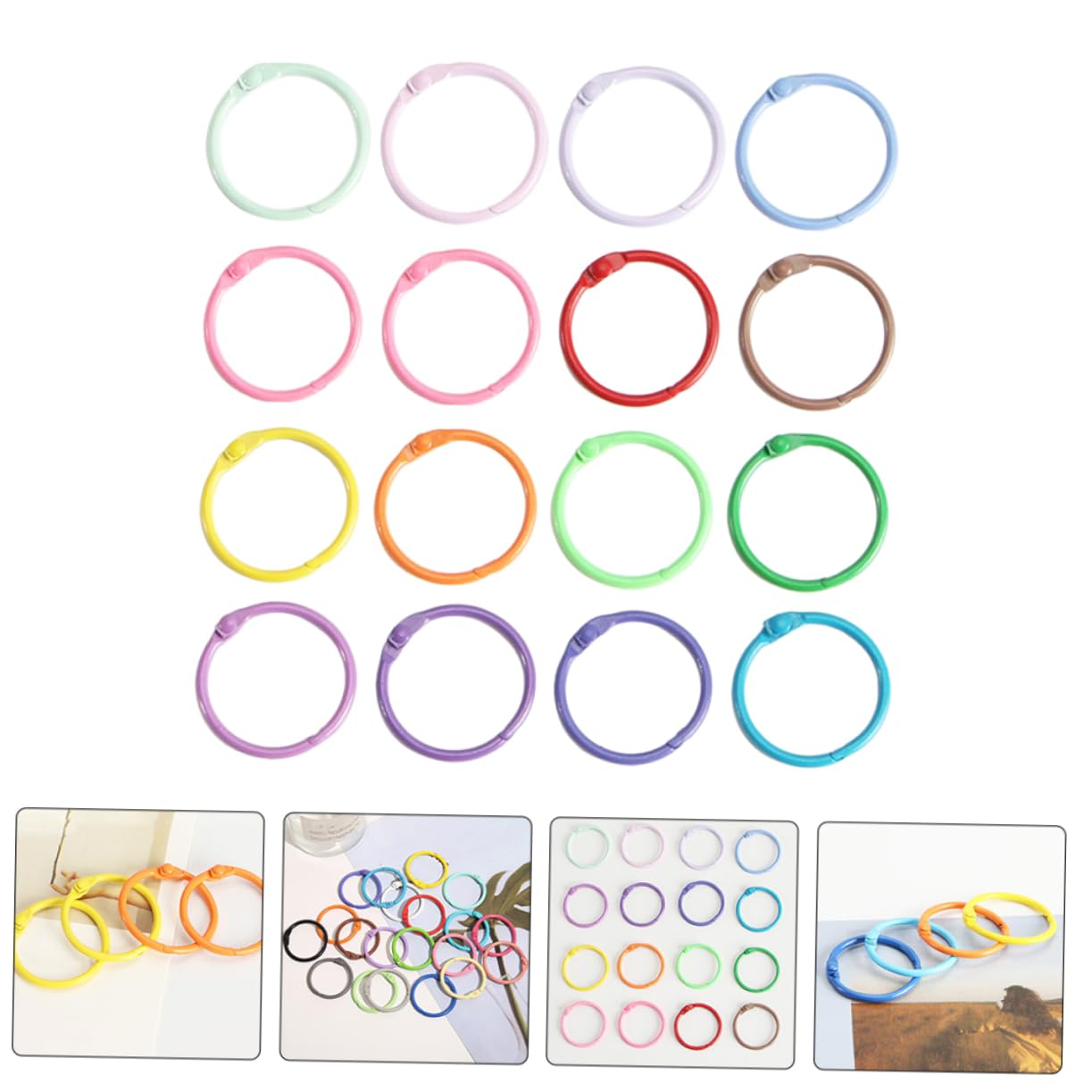 DOITOOL 4 Set Colorati Per Raccoglitori Multi Per Diy Accessori Per Chiavi E Libri Materiale Resistente E Design Per Progetti Artigianali E Organizzazione 60 Pezzi * 4