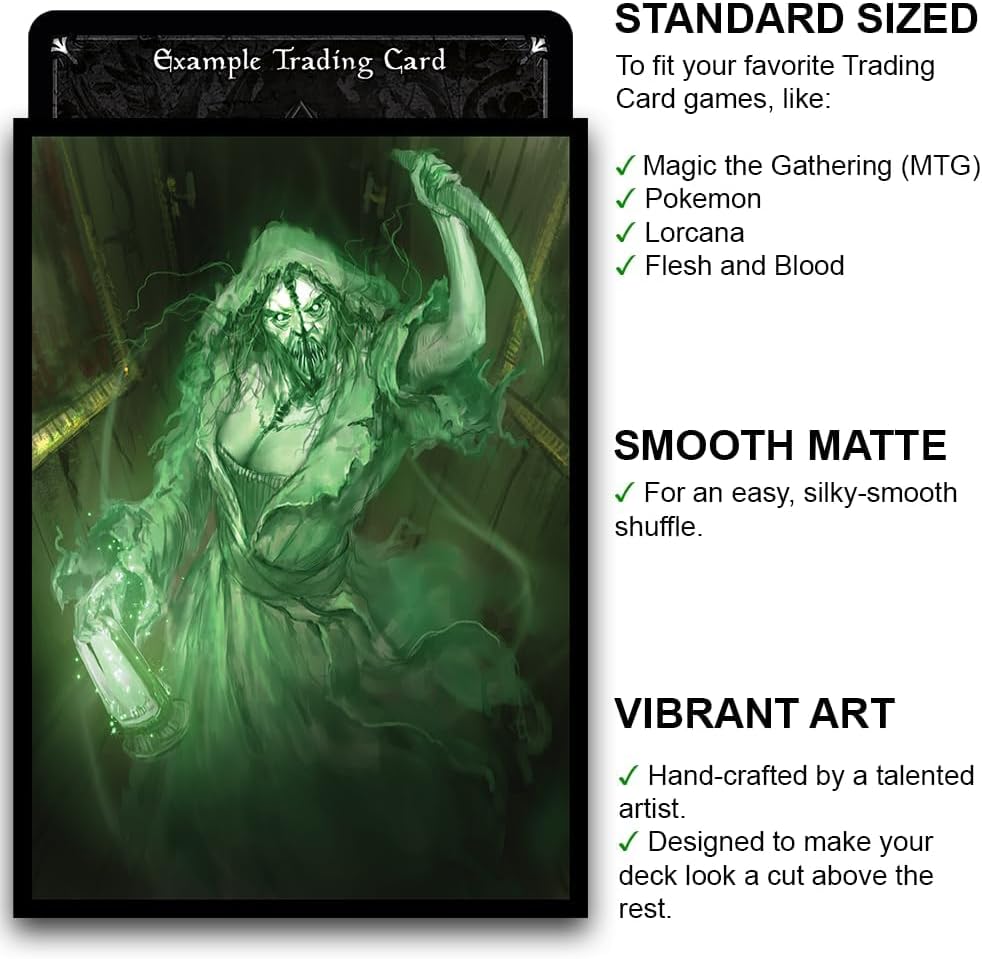 Fantasy North - Lady Donahue - Murderous Apparition – 100 Smooth Matte TCG Trading Card Sleeves - Fits Magic MTG Commander Pokemon and Other Card Games - Playing Card Sleeves