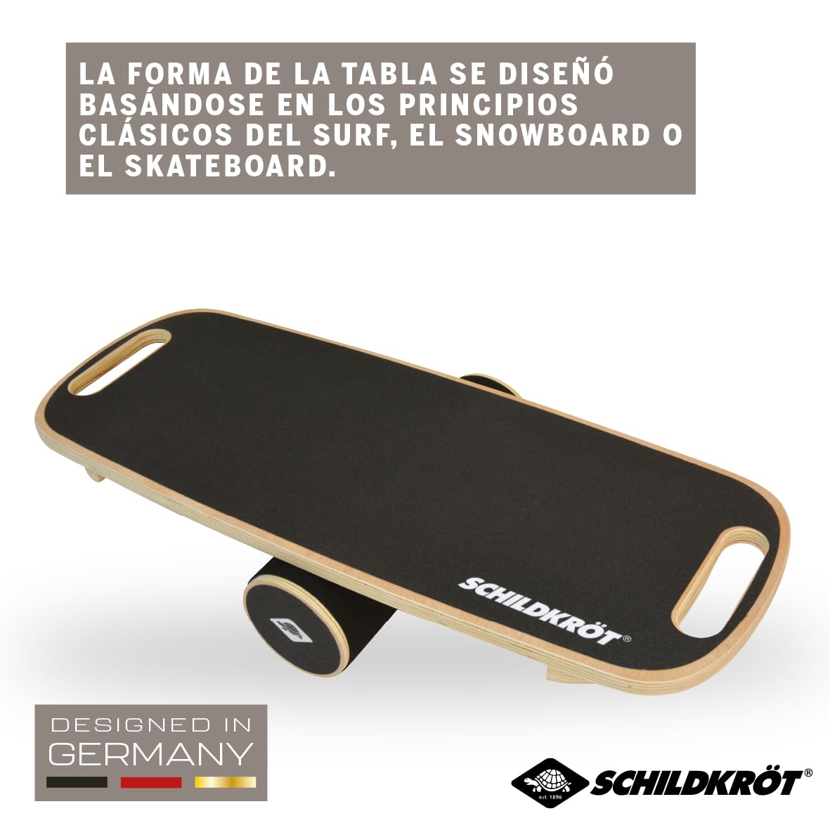 Schildkröt Tabla de Equilibrio de Madera Auténtica | Superficie Antideslizante | Mejora Coordinación y Postura | Incluye Instrucciones | Superficie antideslizante para equilibrio, coordinación, entrenamiento y postura