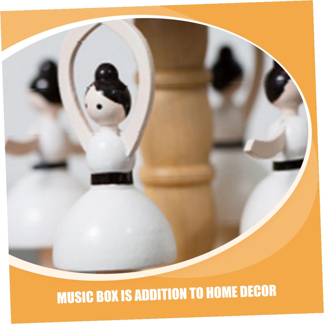 Caja de Música de Carrusel Giratoria de Madera Decoración Musical para Escritorio Adorno Creativo Figura de Bailarina Adecuado Obsequio Infantil y Cumpleaños Diseño Artesanal