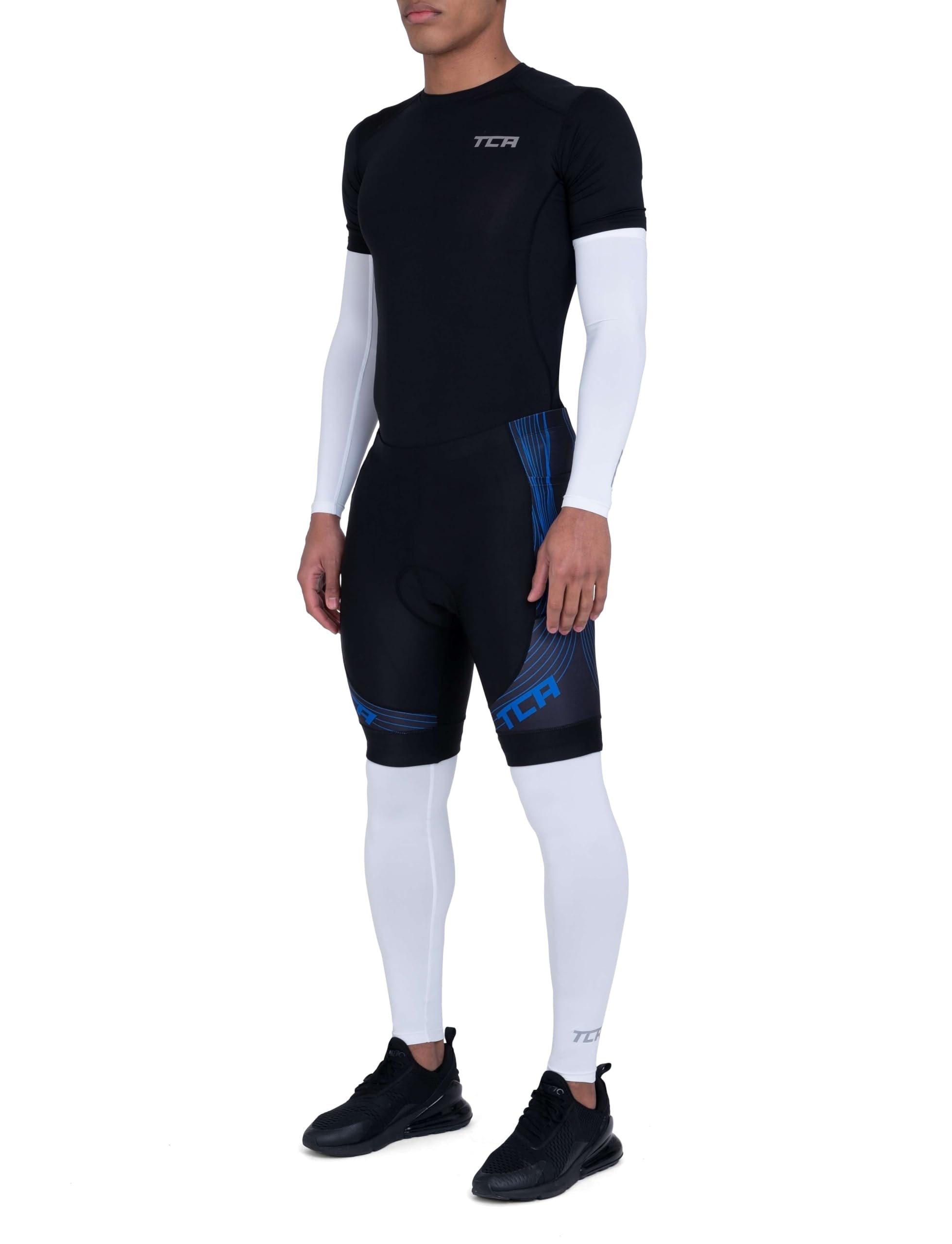 TCA Manchon de jambe avec UPF 50+, Anti-Llip, Jambières de cyclisme toutes saisons pour hommes et femmes Manchon de compression de jambe entière