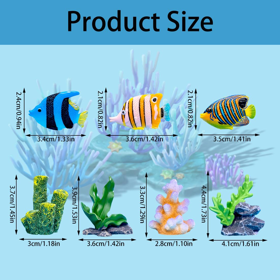 Amazon.co.jp: Voyyphixa 水槽 アクアリウム ミニチュア サンゴ 魚 7 