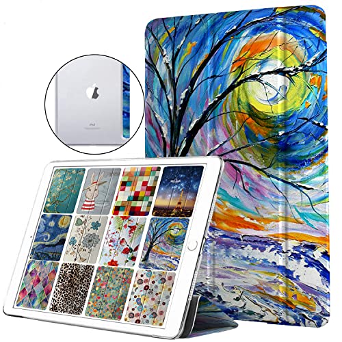 Image of DuraSafe Cases for iPad 10.2 2021, 2020, 2019 [9th, 8th, 7th Gen] A2602 A2270 A2197 - MK663HN /A MK673HN /A - Trifold Printed PC Lightweight Protective Clear Back Cover - Color Emblem