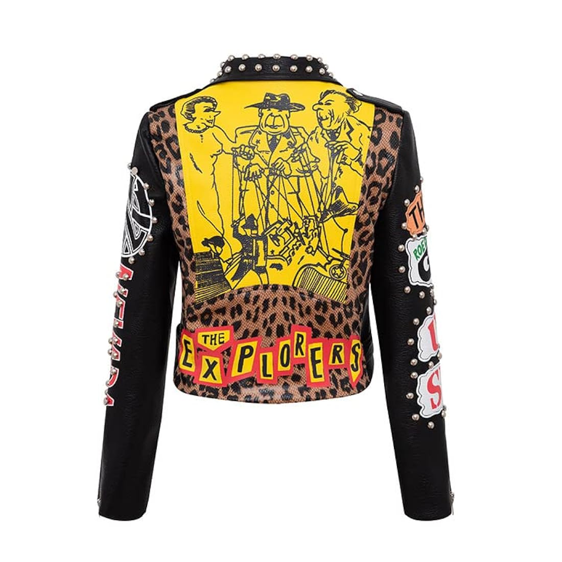 ジャケット・アウター GUAGLIANONE leather leopard zip jacket Buy Liandesheng Leather Jacket Women Motor Biker Graffiti