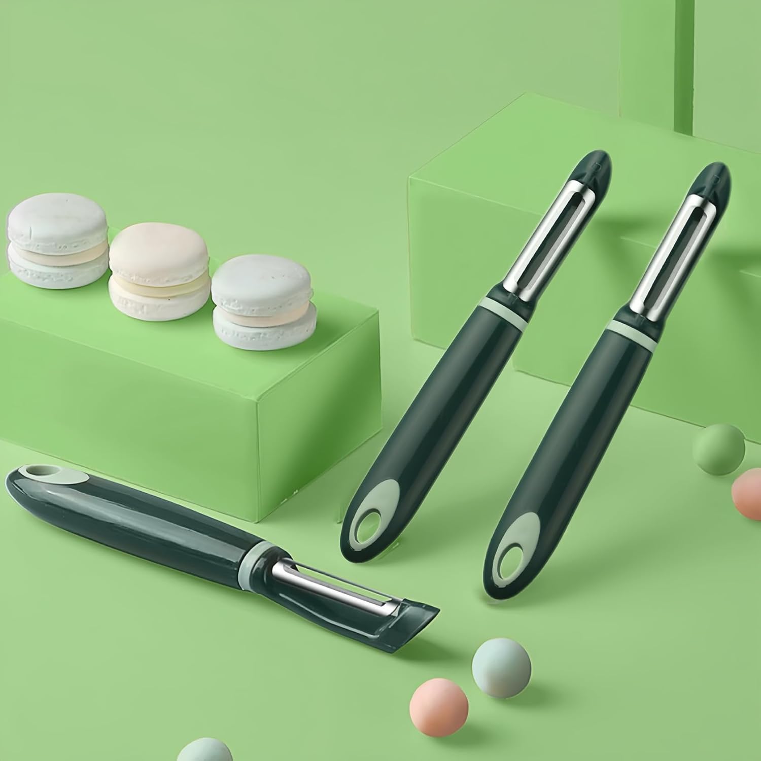 50 Pack Vegetable Potato Peeler for Kitchen,Ergonomic Soft-Touch Handle-Black (Aquamarine, 50 Pack)