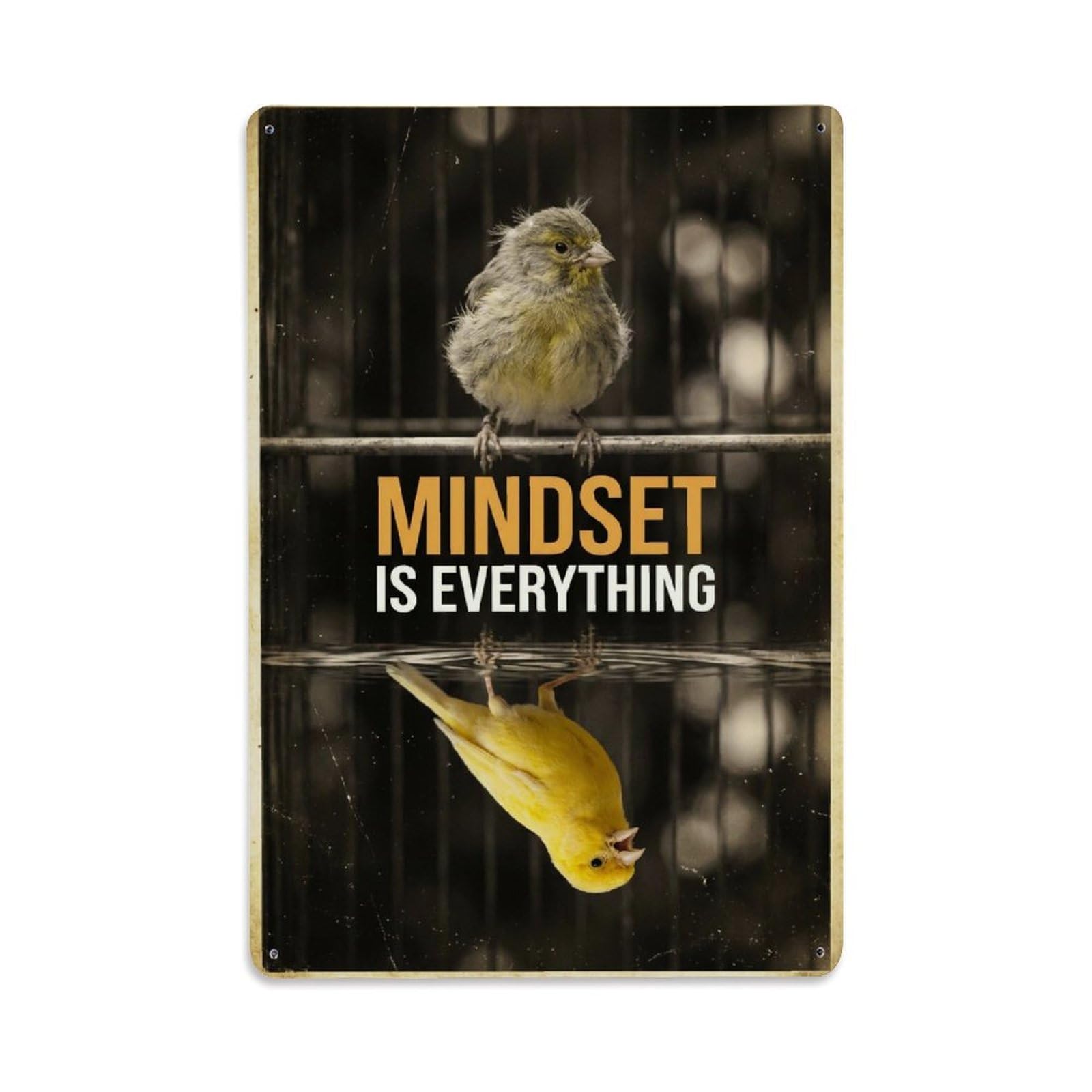 Mindset Is Everything Canary Animal Motivation Quote Metal Tin Sign
