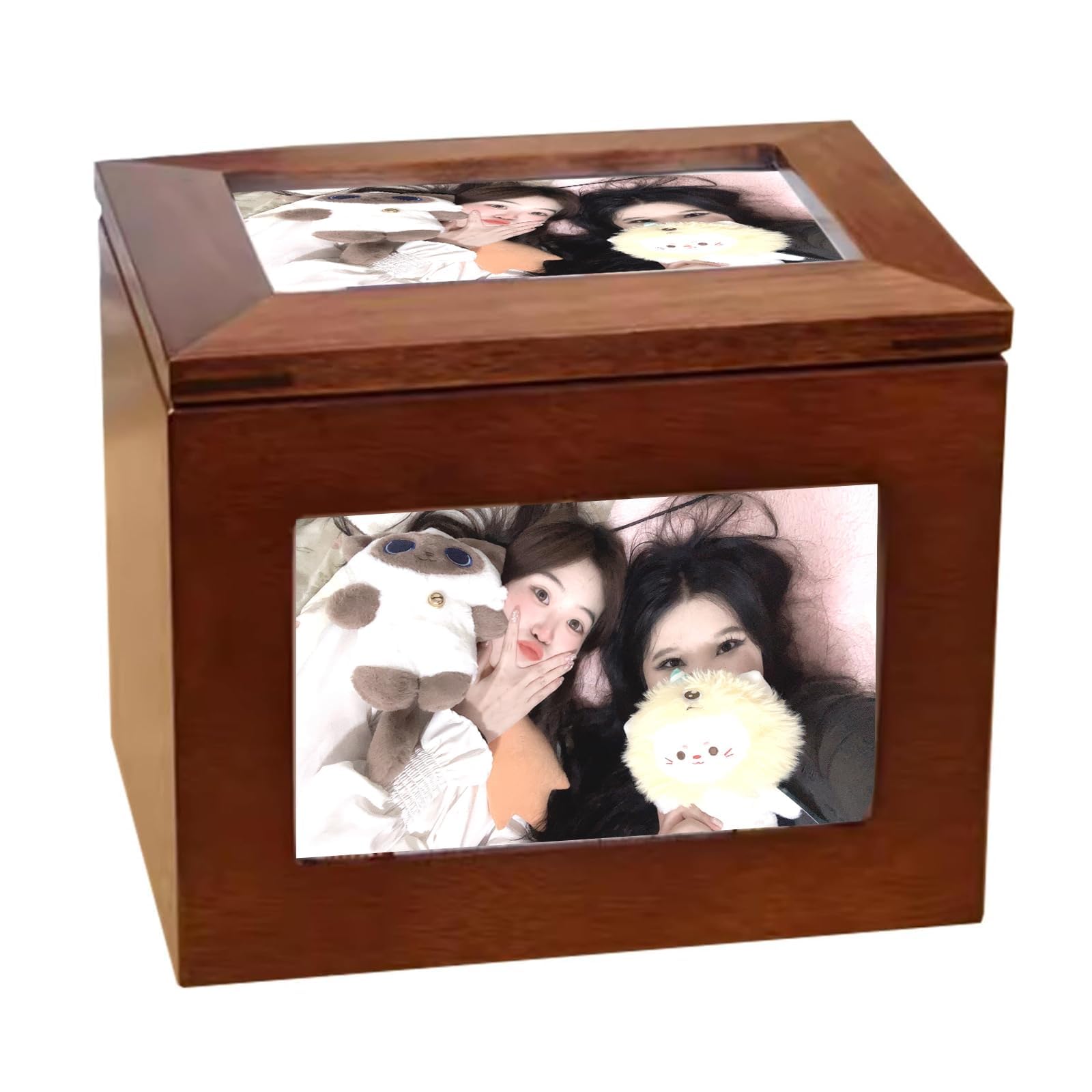 COYEUX Drewniany album na zdjęcia, pudełko pamiątkowe na zdjęcia, z 5 wyjmowanymi albumami 10 x 15 cm, mieści 100 zdjęć, dla niego, przyjaciół, rodziny, na jubileusz, urodziny, Boże Narodzenie