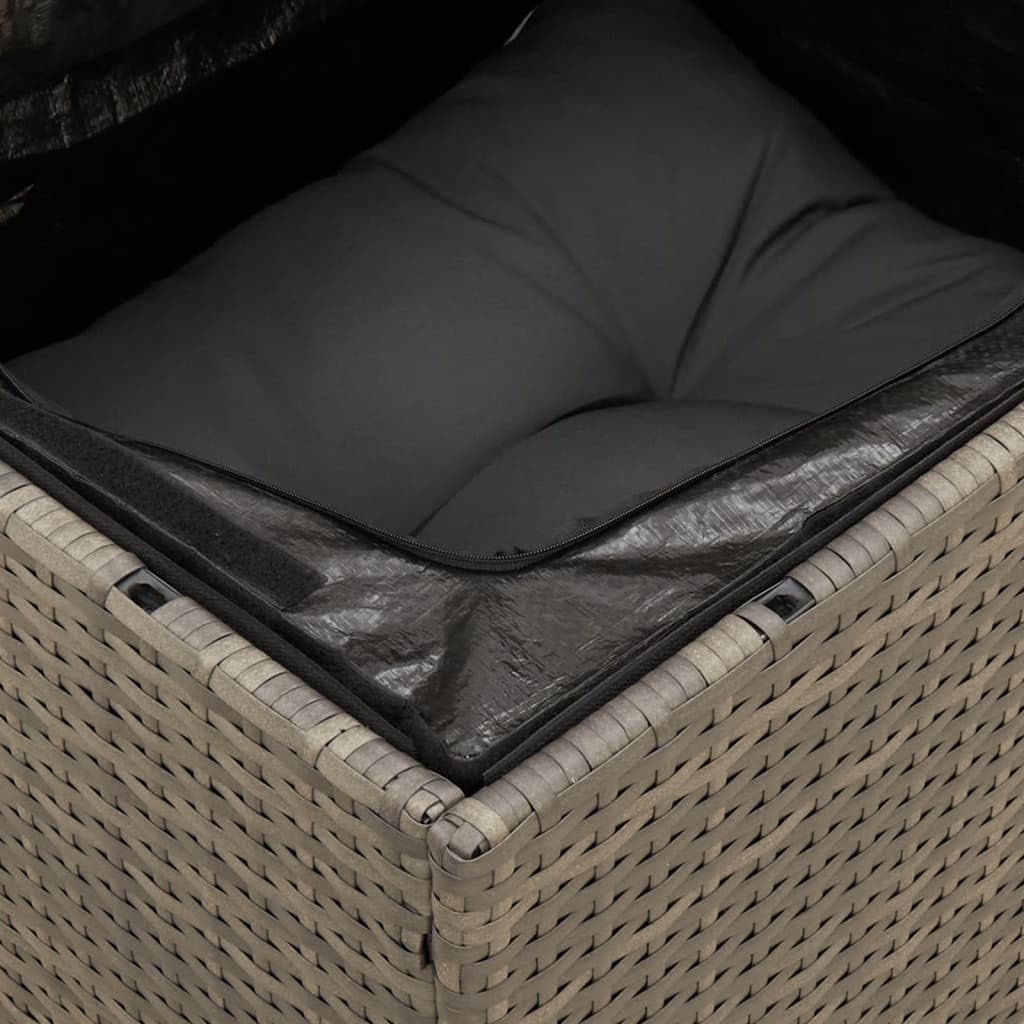 Divano da Giardino con Cuscini 3 Posti Grigio in Polyrattan,Divano Giardino,Divano Giardino Esterno,Divano Giardino per Esterno-366138