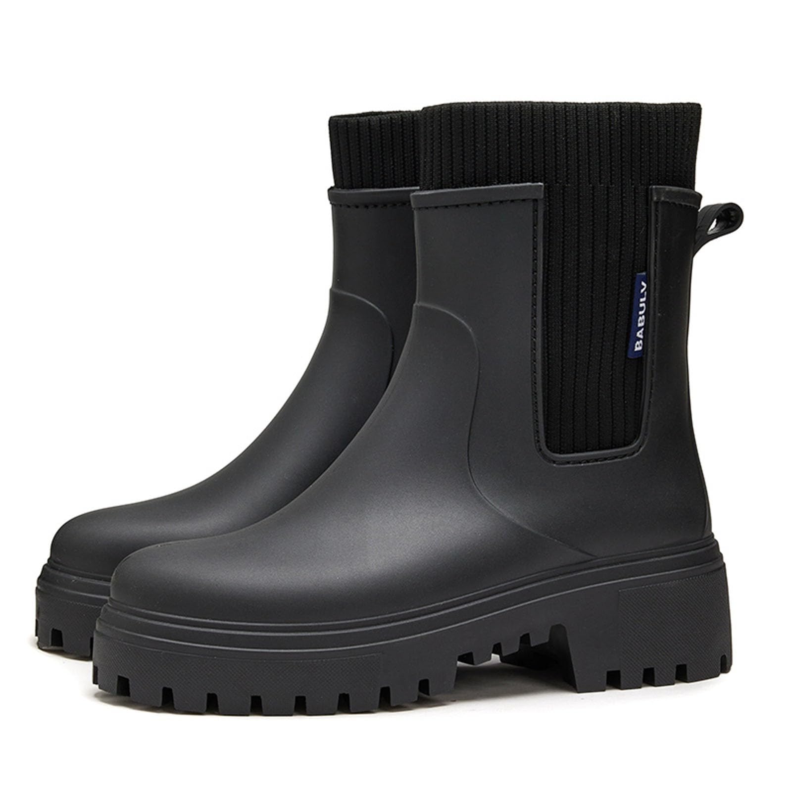 Generico Stivali Da Pioggia Da Donna Stivaletti Donna In Gomma Impermeabili Stivaletti Pioggia Antivento Stivali Pioggia Donna Comode Scarpe Da Pioggia Rain Boots