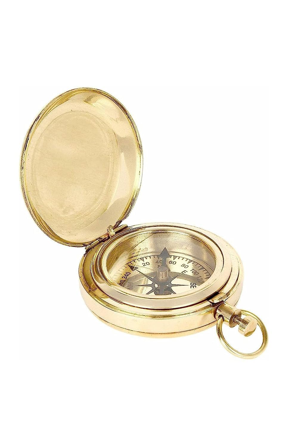 Handmade 2-Inch Brass Push Button Magnetic Compass – Vintage Pocket Navigation Tool for Camping & Travel by UK Survey INST-picture-22