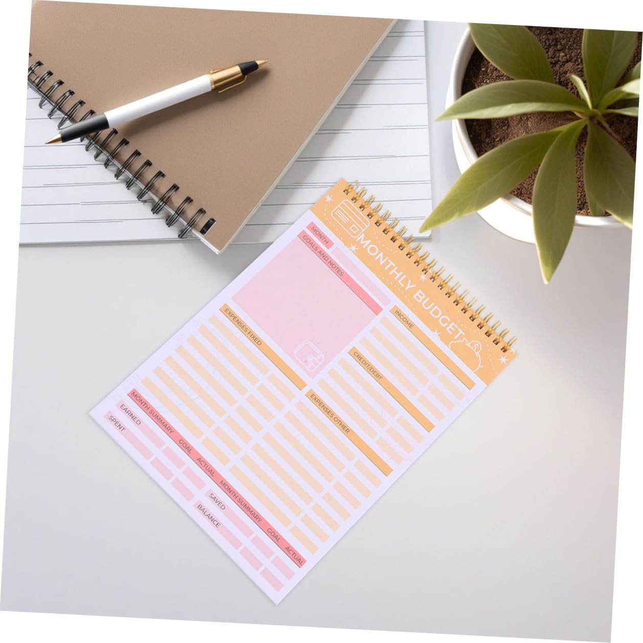 6 Pezzi Quaderni Spirale per Monitoraggio Spese Mensili e Bollette Carta Spessa Scrittura per Budget e Copertina Elegante e Resistente
