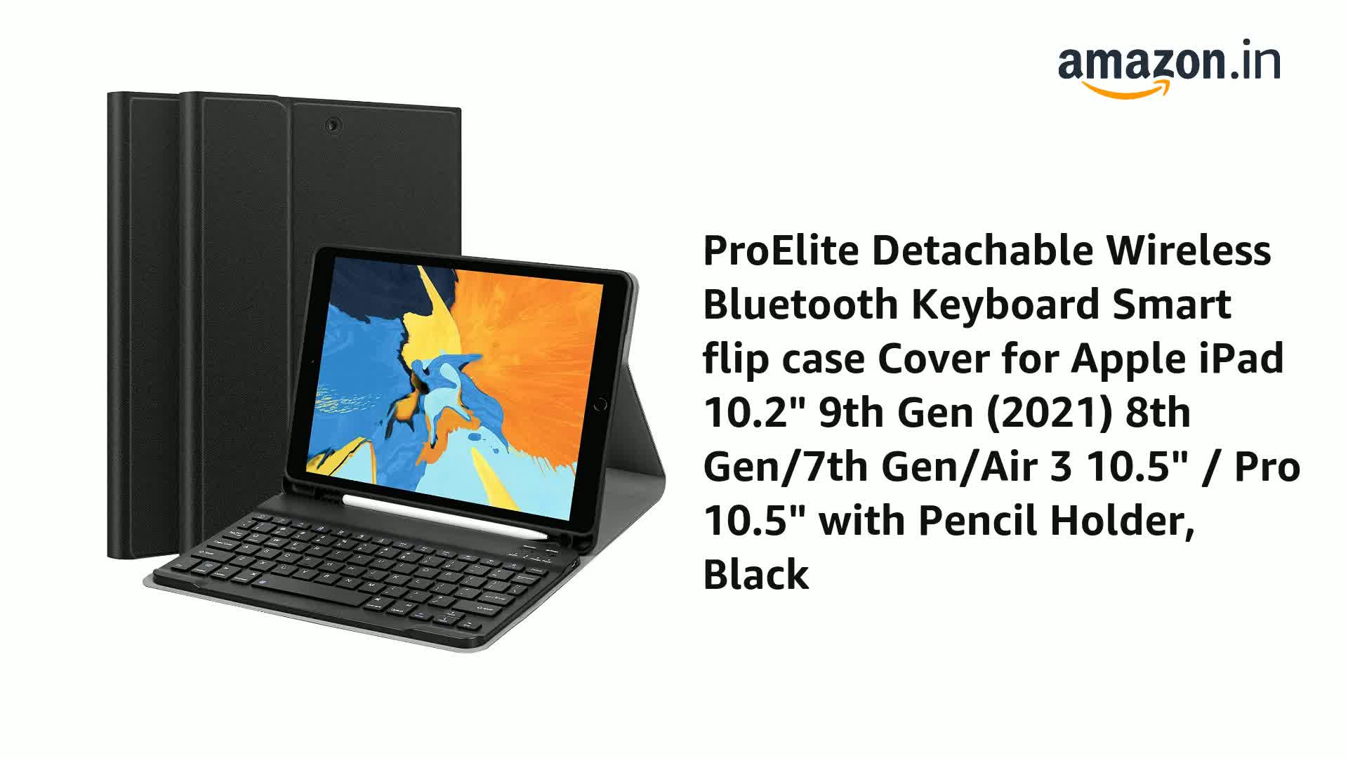 ProElite Detachable Wireless Bluetooth Keyboard Smart flip case
