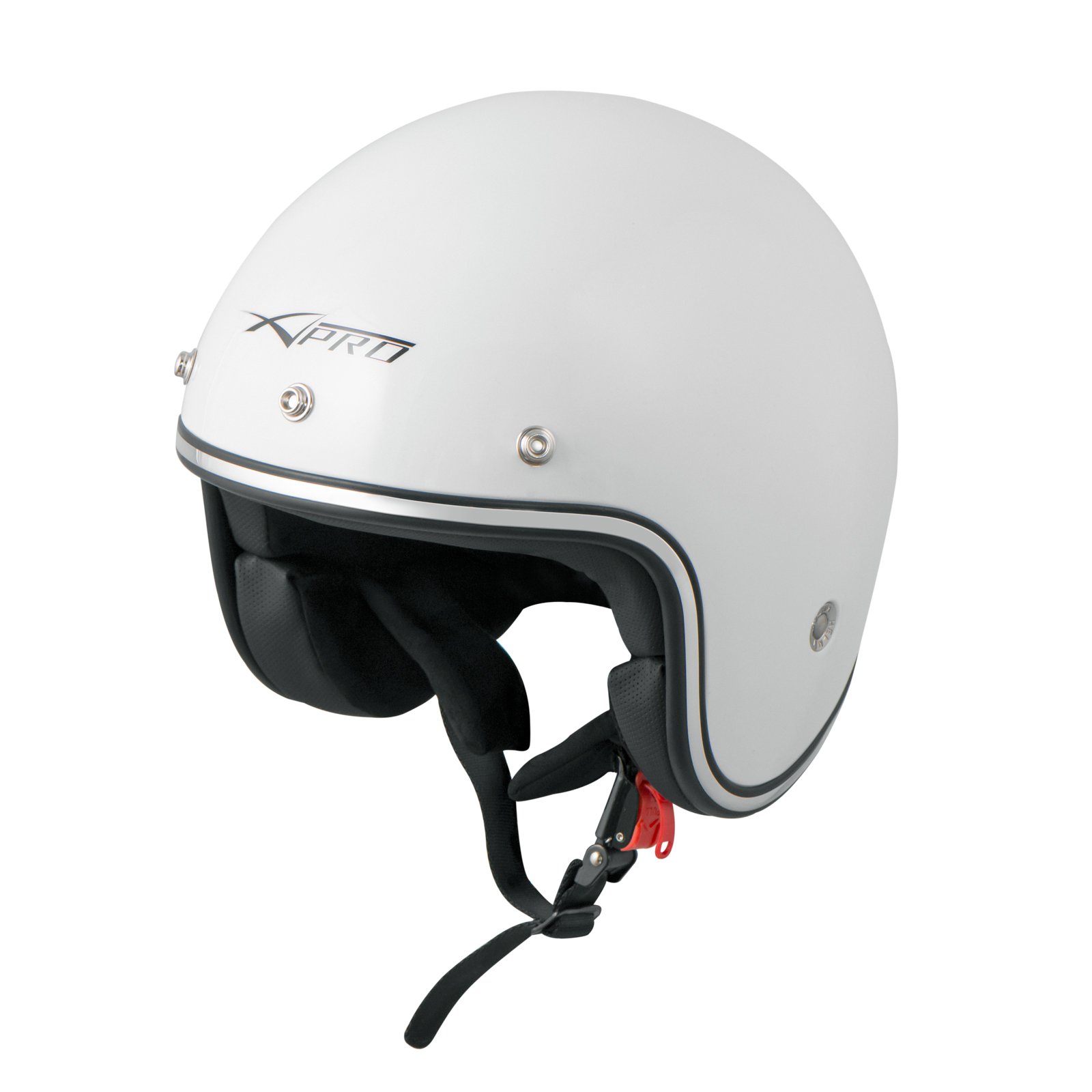 Casque Moto Jet Blanc TG.M Kustom Scooter ECE 22-06 Approbation