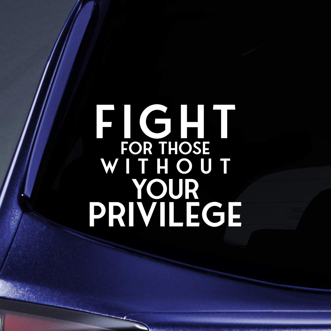 Bargain Max Decals Fight for Those Without Privilege Sticker Decal Notebook Car Laptop 5.5" (White)
